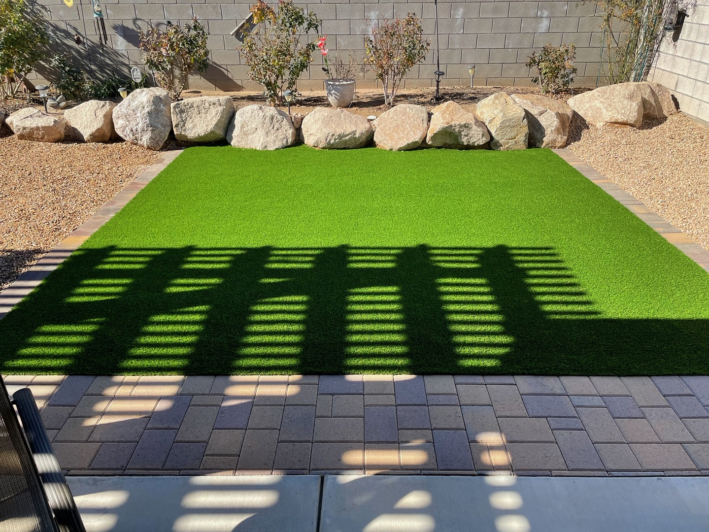 Fresh artificial turf installation in Bullhead City